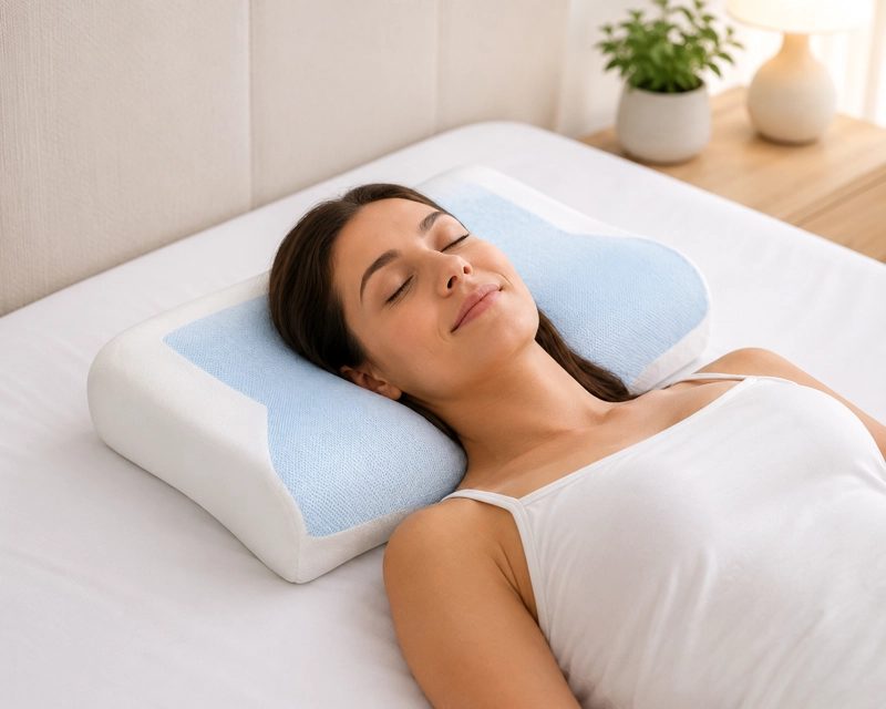 ALMOHADA CERVICAL VISCOELASTICA GEL COMFORT 60X38X12/8 - 4