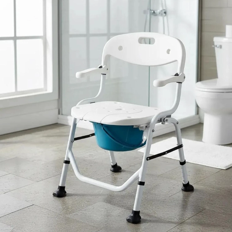 SILLA DE DUCHA BAÑO PLEGABLE 3 EN 1 ALUMINIO - 7