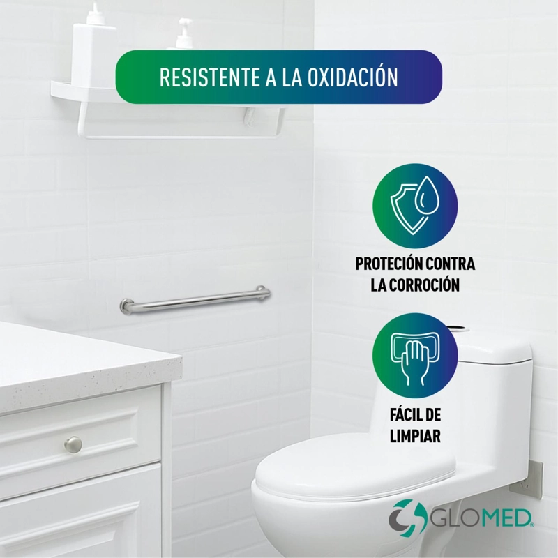 BARRA DE SEGURIDAD BAÑO CROMADA 40 CM - 5