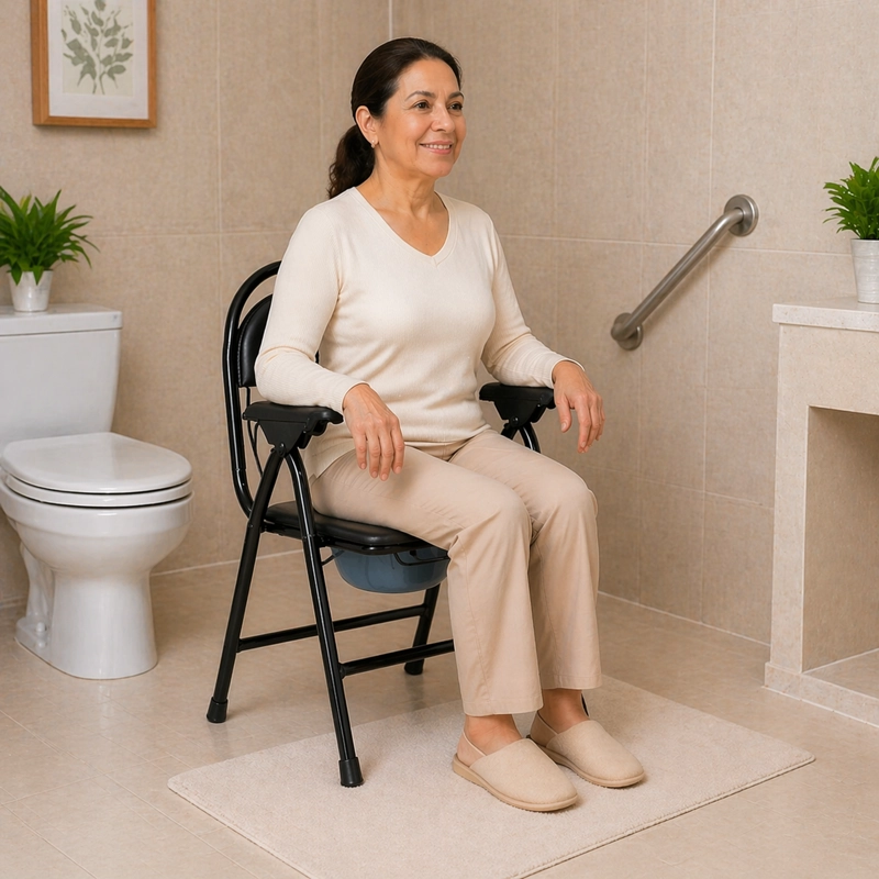 BAÑO PORTATIL SILLA DE WC PLEGABLE PRO - 5