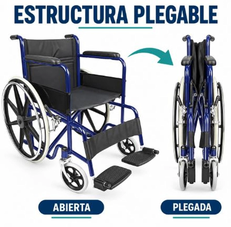 SILLA DE RUEDAS CRUCETA DOBLE DE ACERO - 6