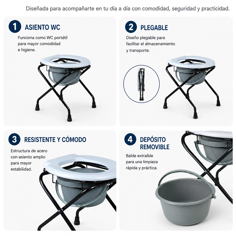 BAÑO PORTATIL PISO WC PLEGABLE PORTATIL ESTANDAR - 3