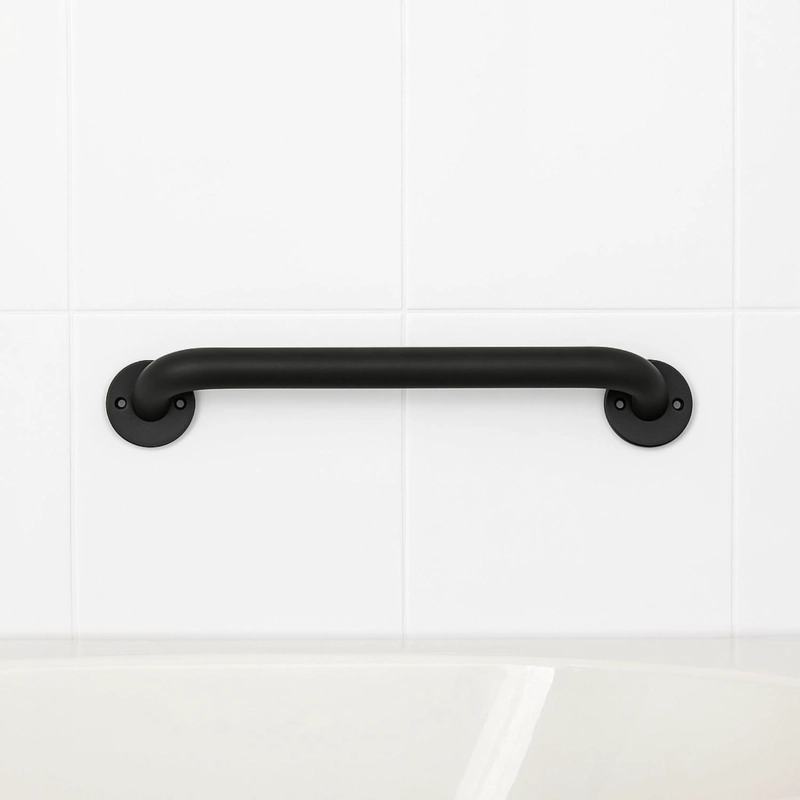 BARRA SEGURIDAD BAÑO ACERO INOXIDABLE 60 CM - NEGRA - 2