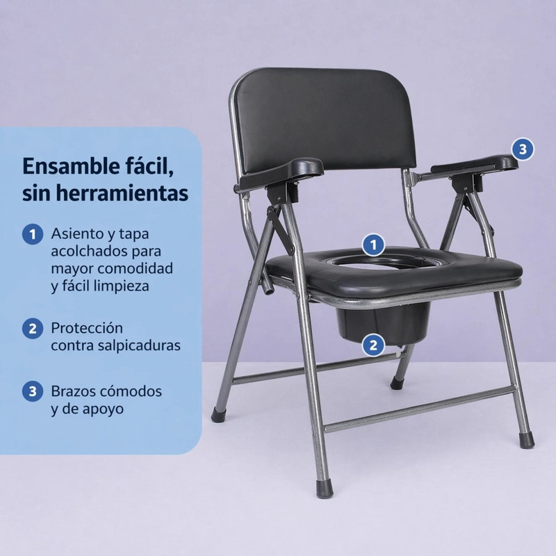 BAÑO PORTATIL SILLA DE WC PLEGABLE PREMIUM - 3