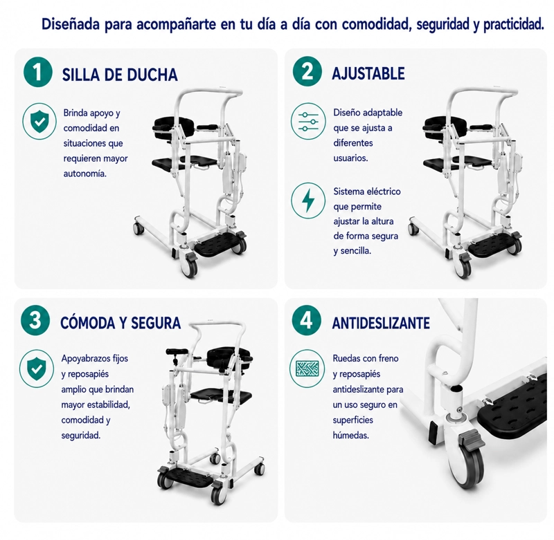SILLA DE TRANSFERENCIA PARA BAÑO ELE CTRICA - 3