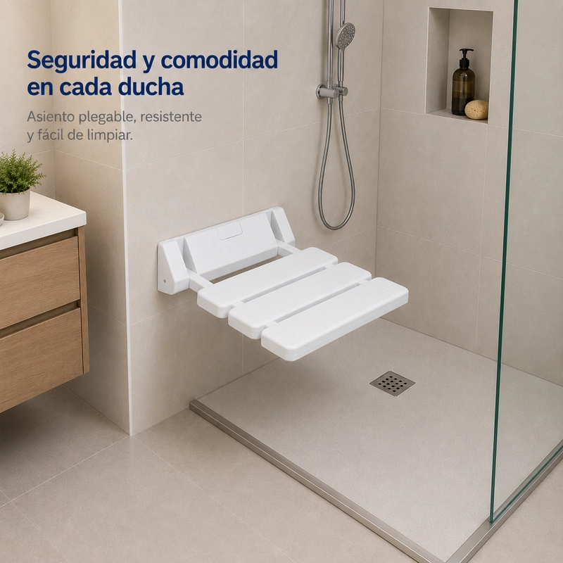 SILLA DE BAÑO DUCHA EMPOTRADA PLEGABLE - 4