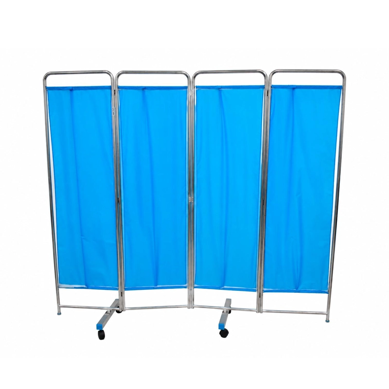 BIOMBO SEPARADOR 4 CUERPOS ACERO INOXIDABLE AZUL - 1