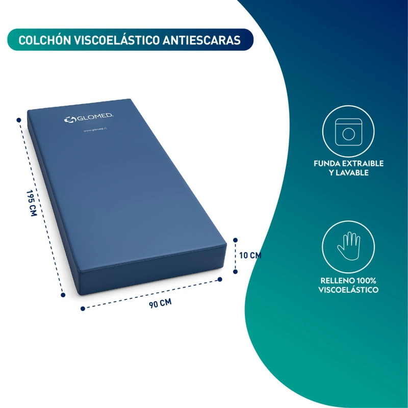 COLCHON CLINICO VISCOELASTICO ANTIESCARAS 195 X 90 X 15 CM - 2