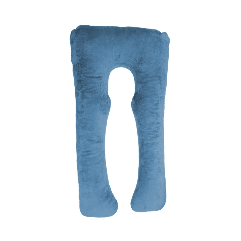 COJIN DE TERCIOPELO EMBARAZADA SOFT CELESTE 140X72 CM - 4