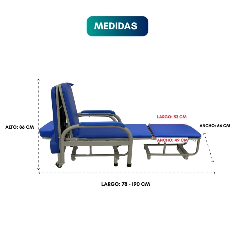 SILLA CAMA DE ACERO PARA ACOMPAÑANTE - 3