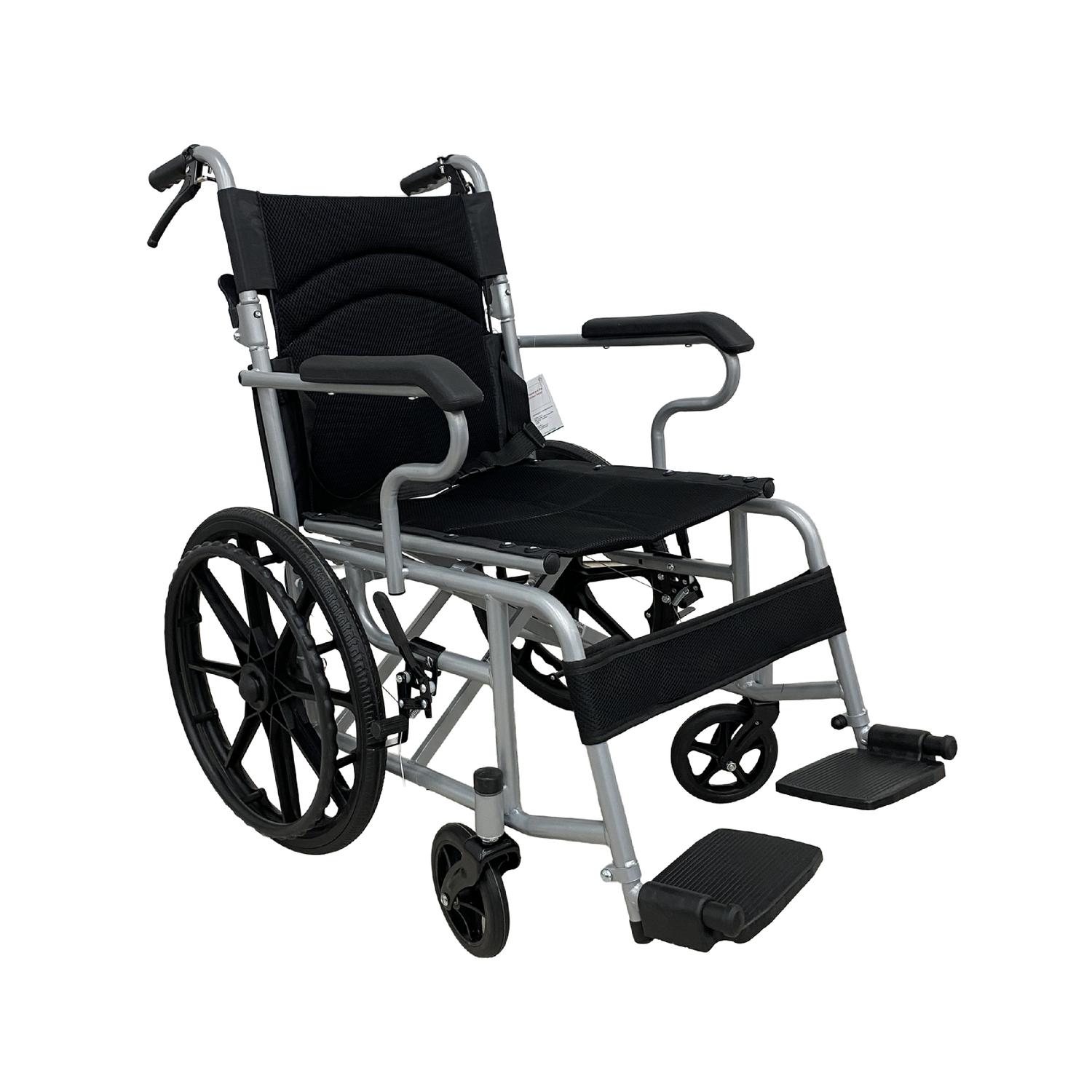SILLA DE RUEDAS PLEGABLE LIGERA DE ACERO - 1
