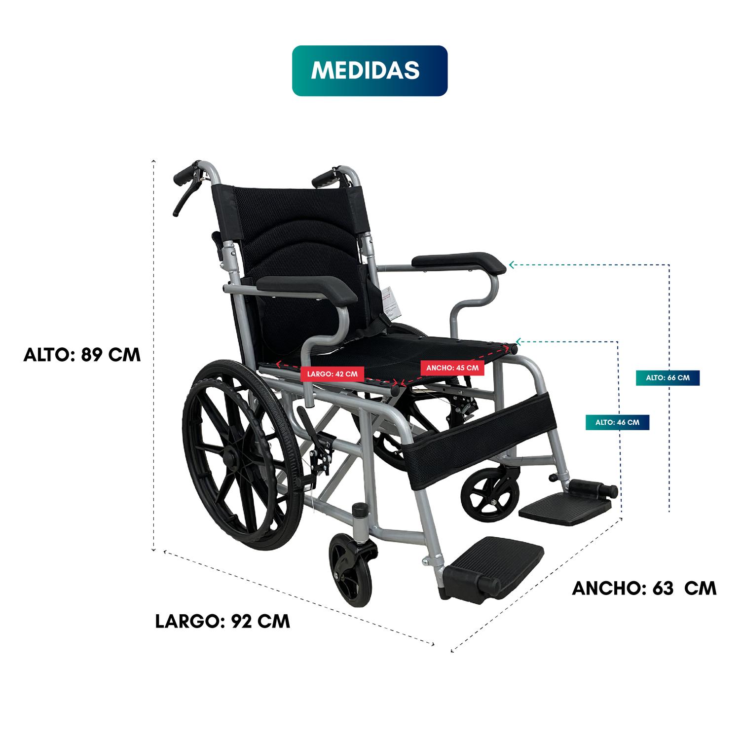 SILLA DE RUEDAS PLEGABLE LIGERA DE ACERO - 3
