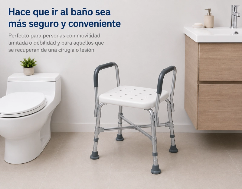 PISO DE DUCHA BAÑO DOBLE CRUCETA APOYABRAZOS REFORZADOS - 4