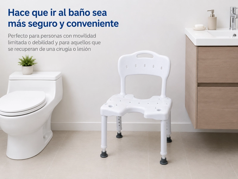 SILLA DE DUCHA BAÑO CON REBAJE Y AJUSTE DE ALTURA - 4