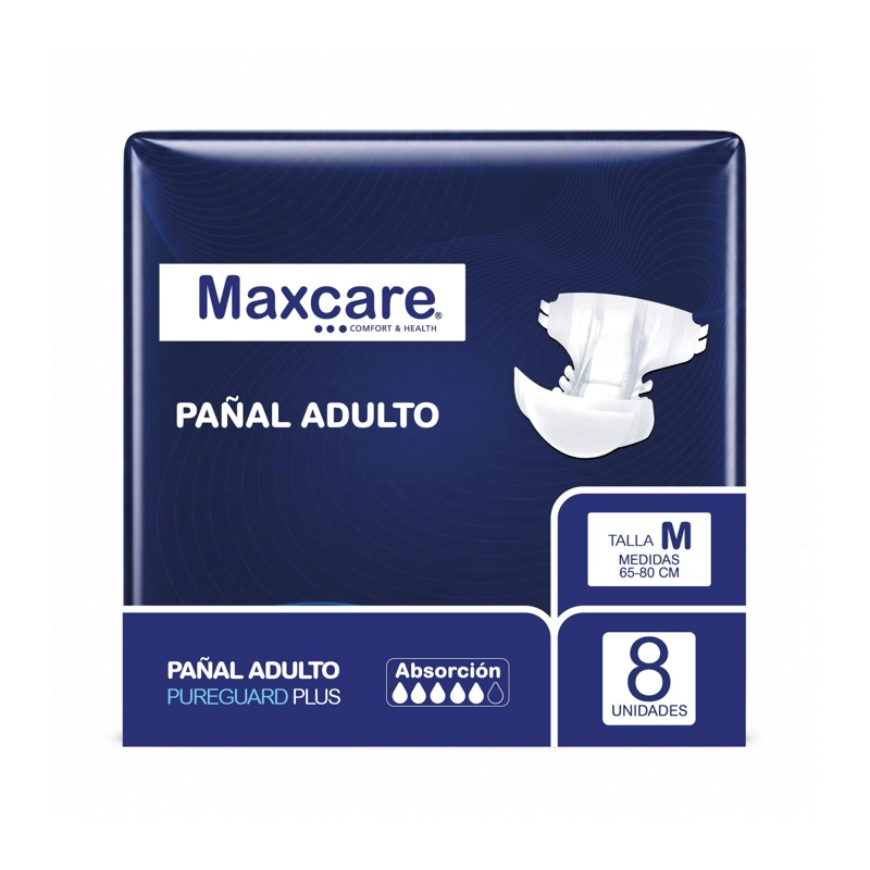 PAÑAL ADULTO MAXACARE PUREGUARD PLUS TALLA M - 8 UNIDADES - 2
