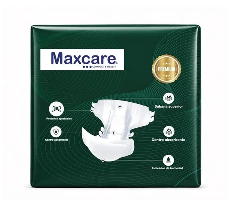 PACK 3 PAÑAL ADULTO MAXCARE PREMIUM TALLA M - 24 UNIDADES - 3