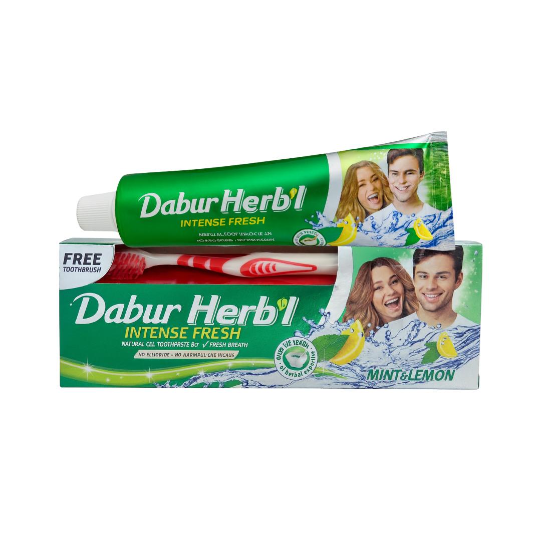 PACK DABUR AMLA PASTA DENTAL HERB'L MENTA & LIMÓN GEL + CEPILLO DE DIENTES - 1
