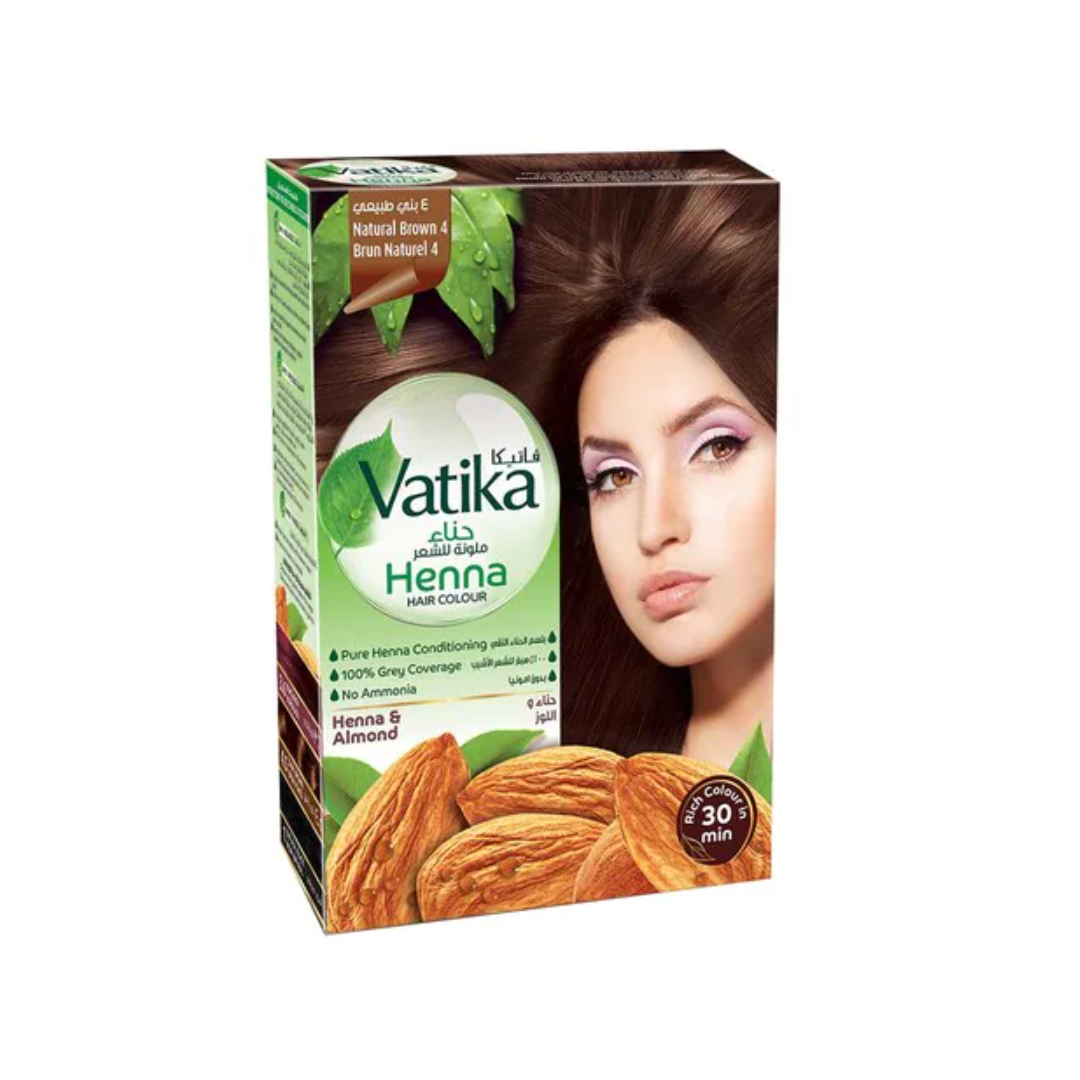 VATIKA HENNA TINTURA COLORACIÓN CASTAÑO 6 SACHETS - 1
