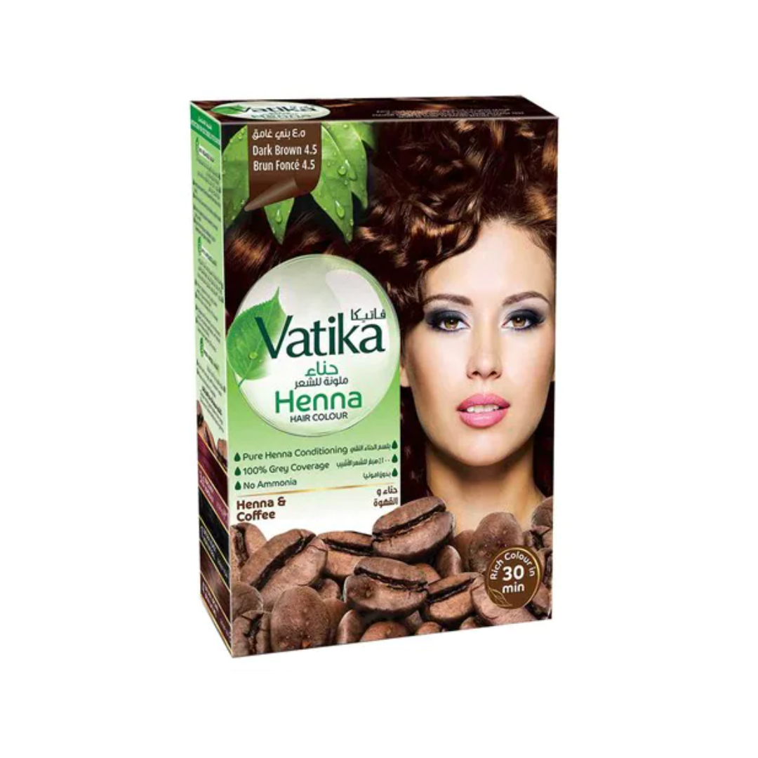 VATIKA HENNA TINTURA COLORACIÓN CASTAÑO OSCURO 6 SACHETS - 1