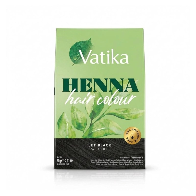 VATIKA HENNA TINTURA COLORACION NEGRO AZABACHE 6 SACHETS - 10 GR - 2