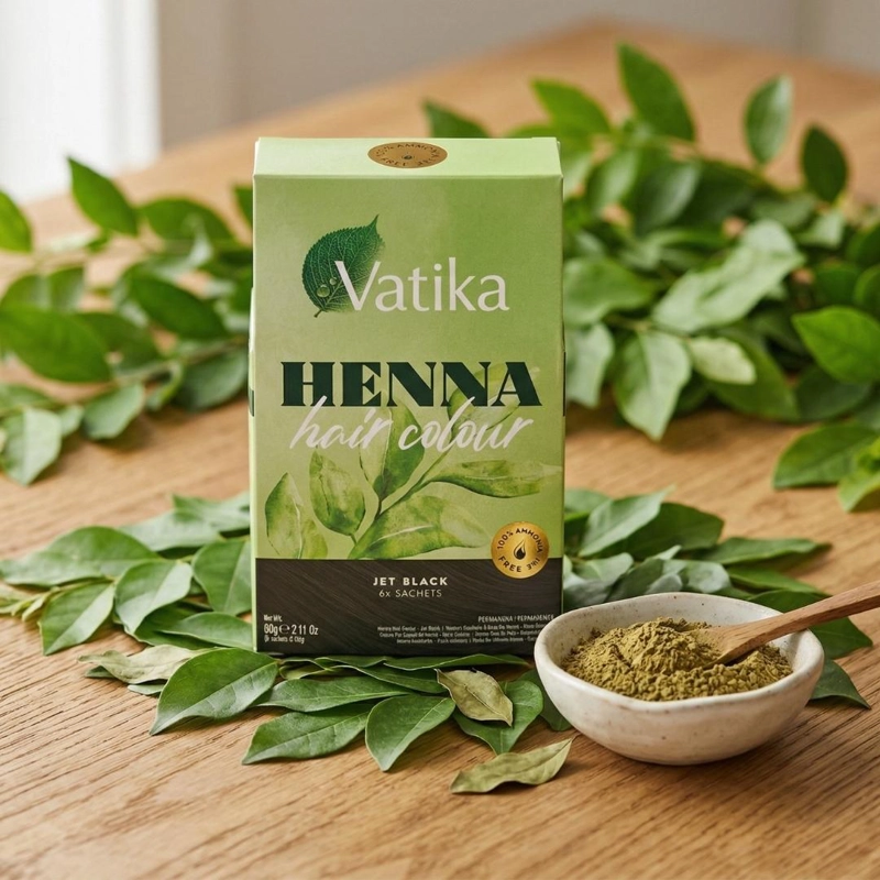 VATIKA HENNA TINTURA COLORACION NEGRO AZABACHE 6 SACHETS - 10 GR - 3