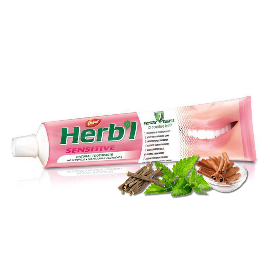 PACK DABUR AMLA PASTA DENTAL HERB'L SENSIBLE + CEPILLO DE DIENTES - 3