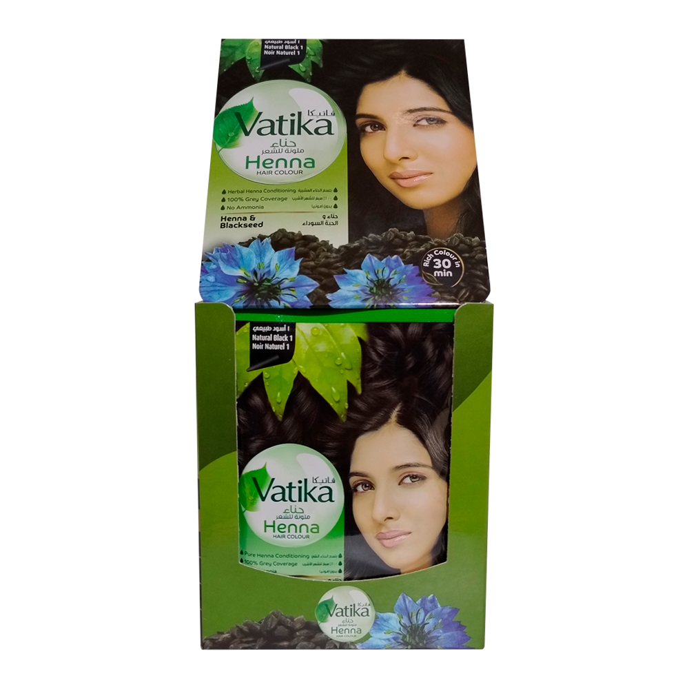 TINTURA CABELLO VATIKA NATURALS 40 G HENNA NATURAL BLACK 20 SACHETS - 1