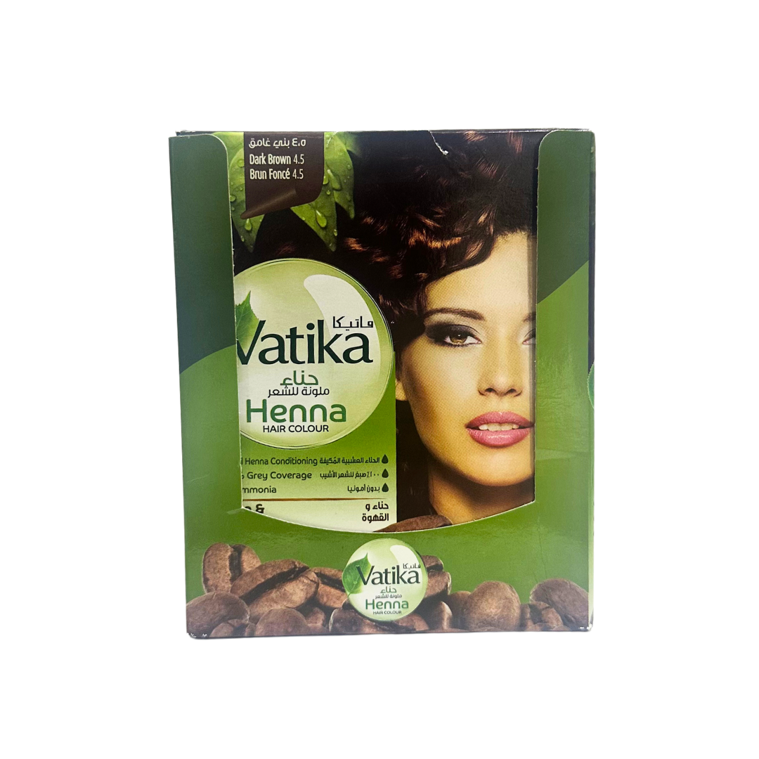 Henné Vatika Coloration Bordeaux - 100% Naturel Sans Ammoniaque - 6 Sachets De 10g