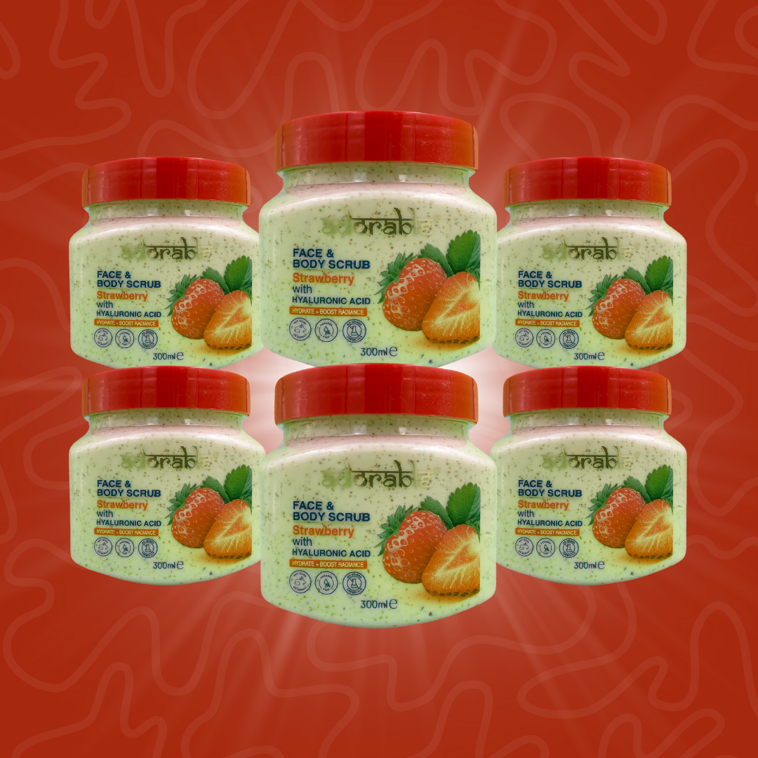 PACK ADORABLE 6 EXFOLIANTES FRUTILLA&ÁCIDO HIALURÓNICO 300ML - 3
