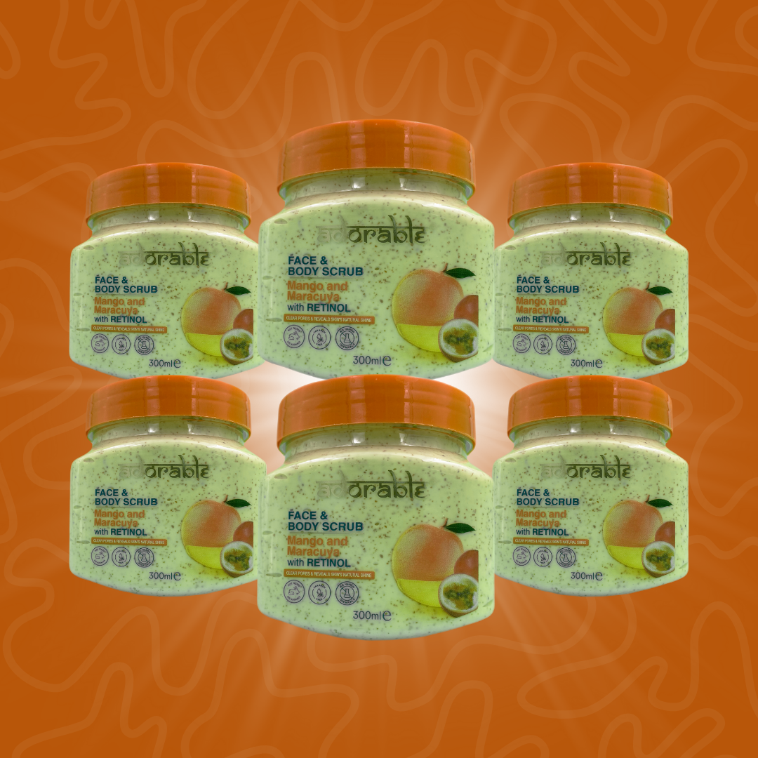 PACK ADORABLE 6 EXFOLIANTES MANGO-MARACUYA & RETINOL 300 ML - 3