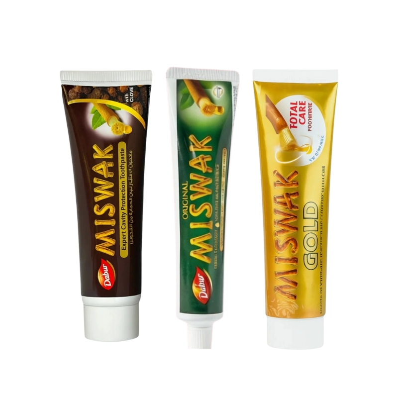 PACK #5 (6 UDS) PASTA DENTAL DABUR MISWAK SURTIDOS - 1