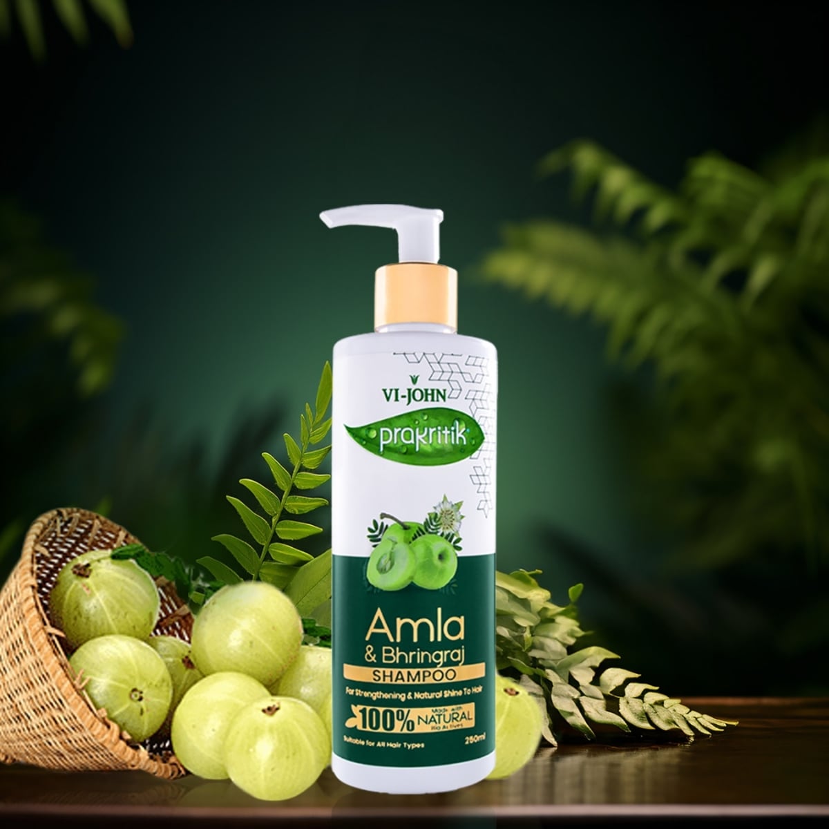 PRAKRITIK SHAMPOO AMLA Y POLVO AYURVÉDICA 250 ML - 3