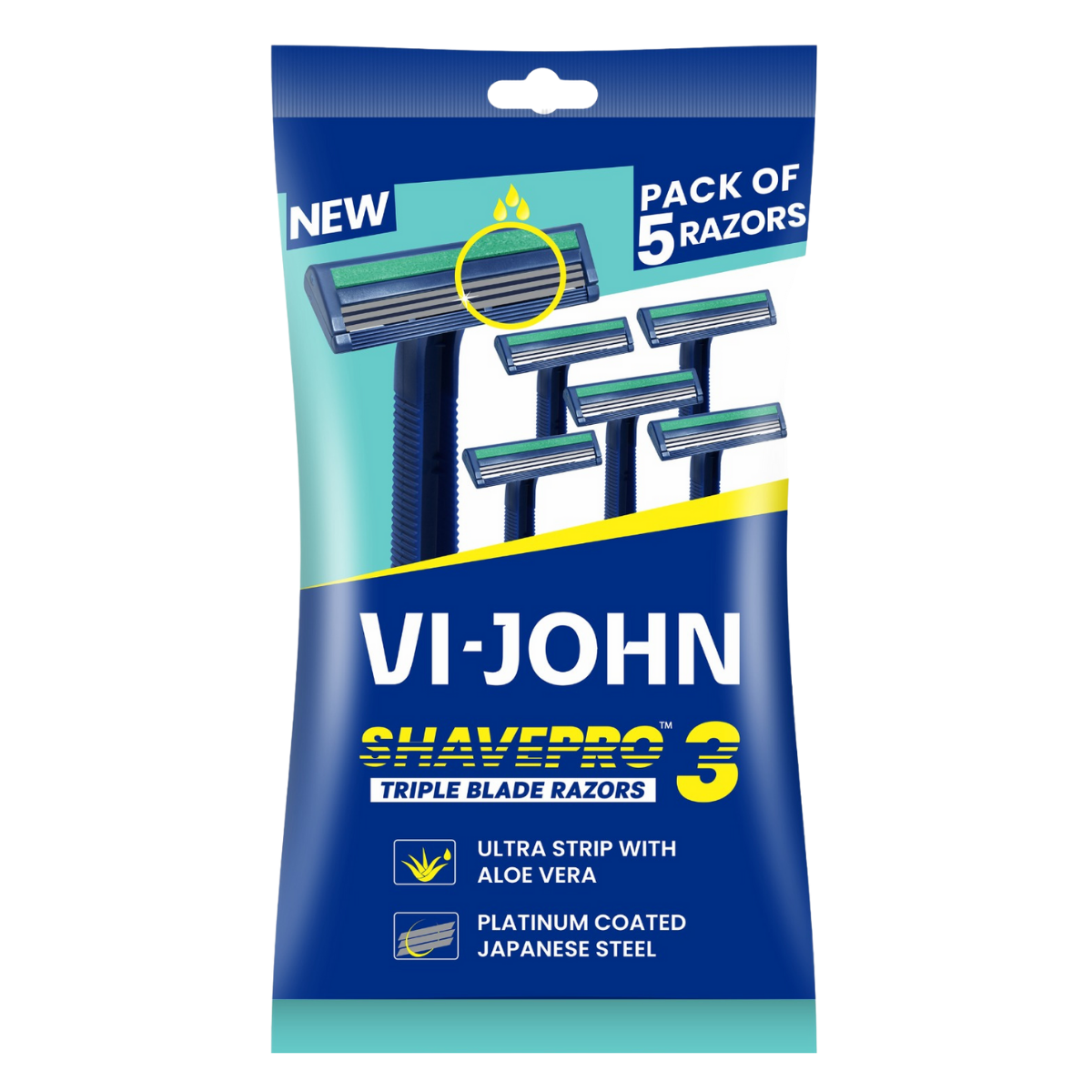 MAQUINA DE AFEITAR DESECHABLE ALOE VERA X 5 TRIPLE HOJILLA - 1
