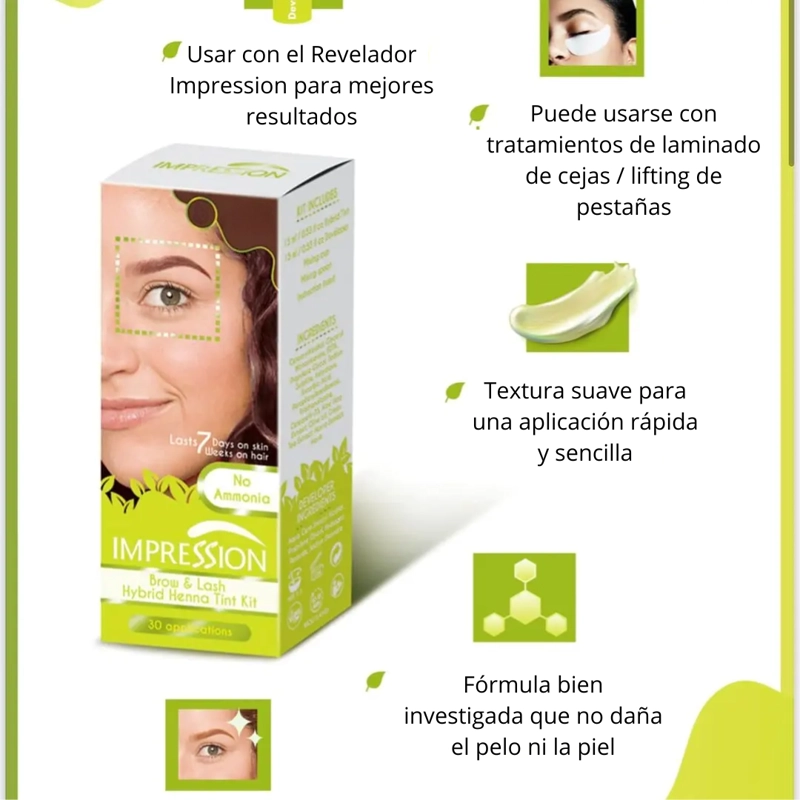 IMPRESSION KIT HAIR TINTURA CEJAS Y PESTAÑAS CASTAÑO 15ML - 2