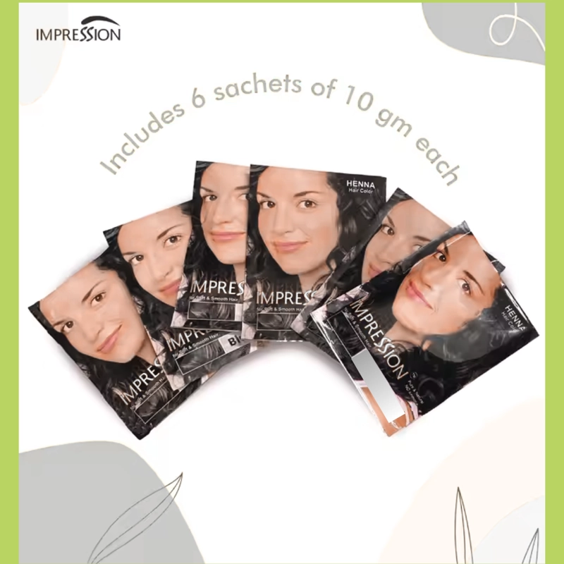 IMPRESSION HENNA HAIR EN COLOR NEGRO 10 GR X 6 SACHETS - 2