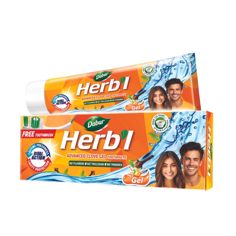 DABUR HERB´L PASTA DENTAL CLOVE GEL + CEPILLO 150GR - 1