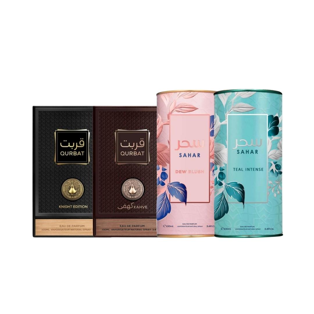 PACK AFAQ SAHAR - QURBAT EDP 100 ML PAREJA - 3