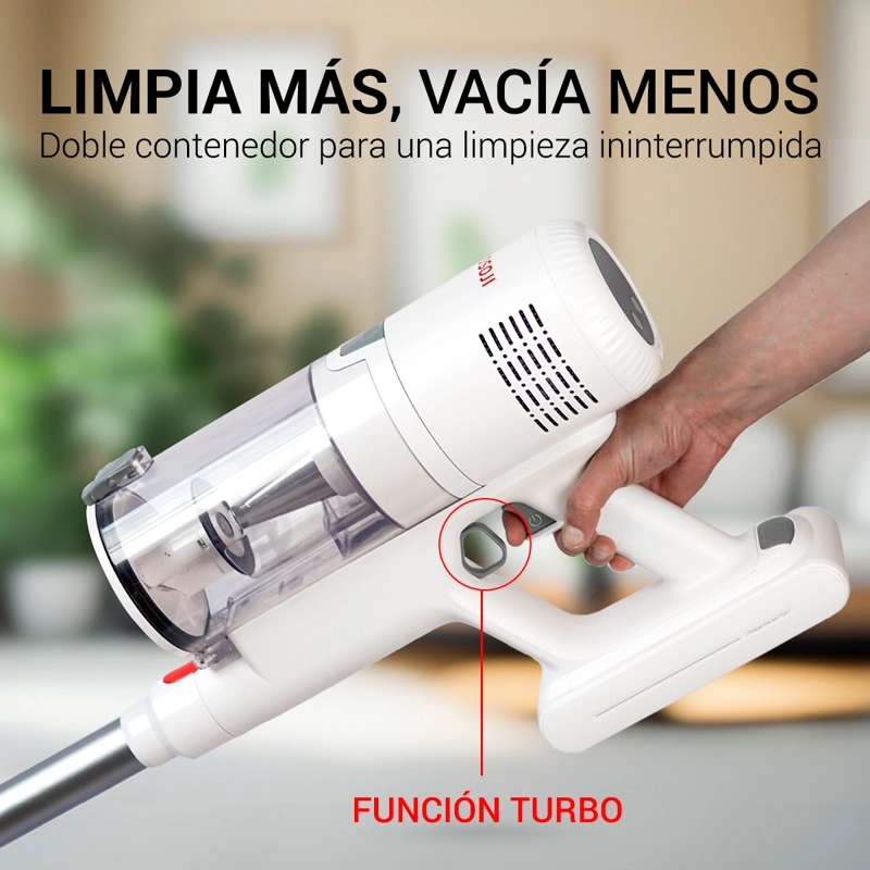 ASPIRADORA VERTICAL INALÁMBRICA D300 PLUS - 650W - 3