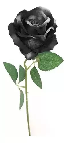 PACK 5 ROSAS NEGRAS ARTIFICIAL DECORATIVA PETALOS HALLOWEN - 1