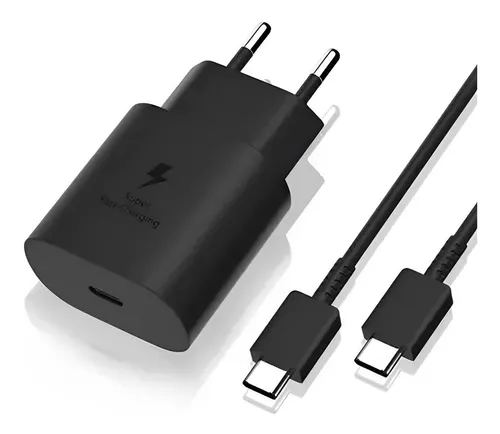 CARGADOR GENÉRICA 45W USB-C DE PARED CON CABLE CARGA SUPER RÁPIDA EN COLOR NEGRO - 1