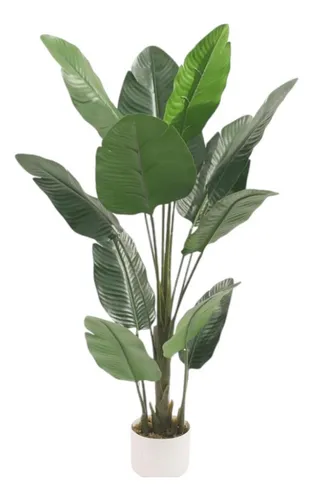 PALMA DE VIAJERO PLANTA ARTIFICIAL FLOR DECORACION INTERIOR COLOR VERDE OSCURO - 3