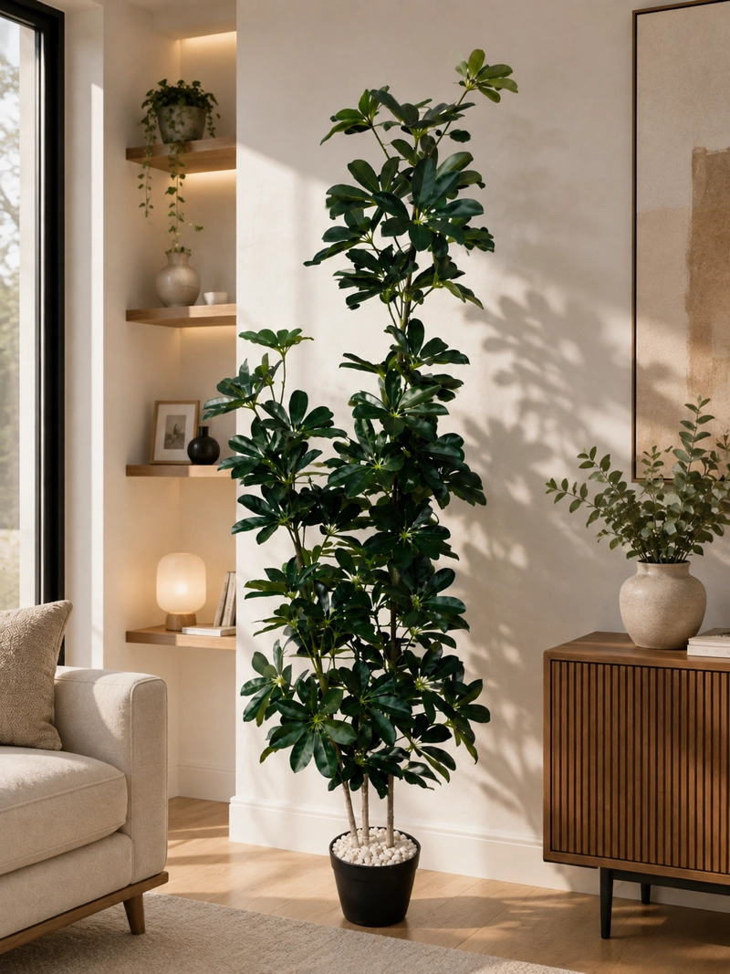 PLANTA ARTIFICIAL SCHEFFLERA HOJA VERDE 160MT ARBUSTO REALIS - 1