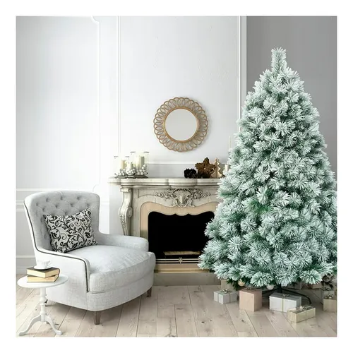 ADORNO ARBOL NAVIDAD DECORACION ARBOLITO NEVADO 210MT AGUJA - 2