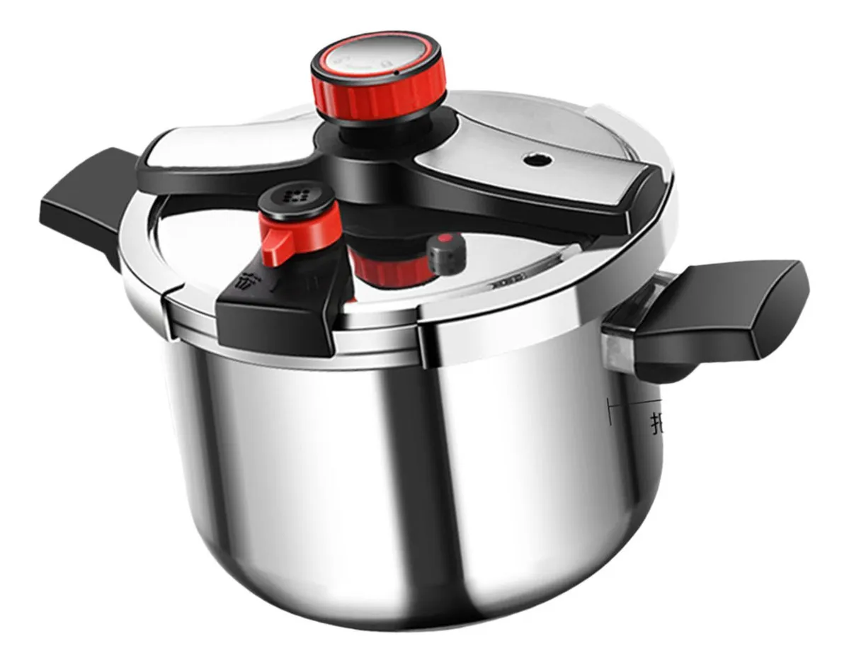 OLLA A PRESION DE ACERO INOXIDABLE 5 LITROS TIPO PERILLA ARGENT - 1