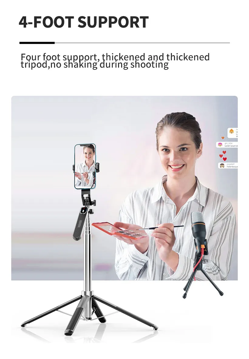 PALO SELFIE TELE FONO FLEXIBLE LUZ LED CONTROL INALAMBRICO - 5