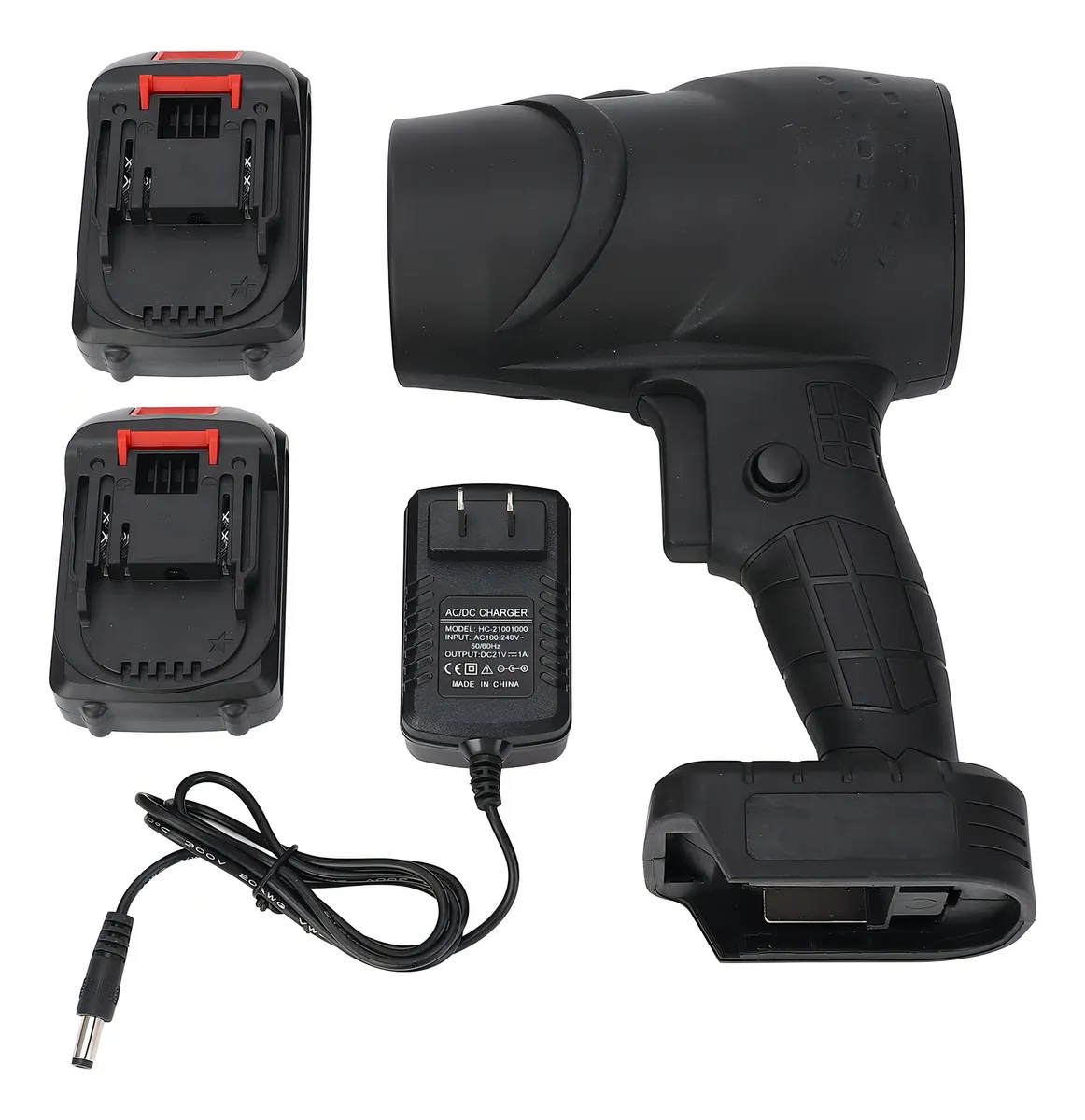 SOPLADOR INALAMBRICO 1050W TURBINA POTENTE BATERIA 18V THEK NEGRO - 3