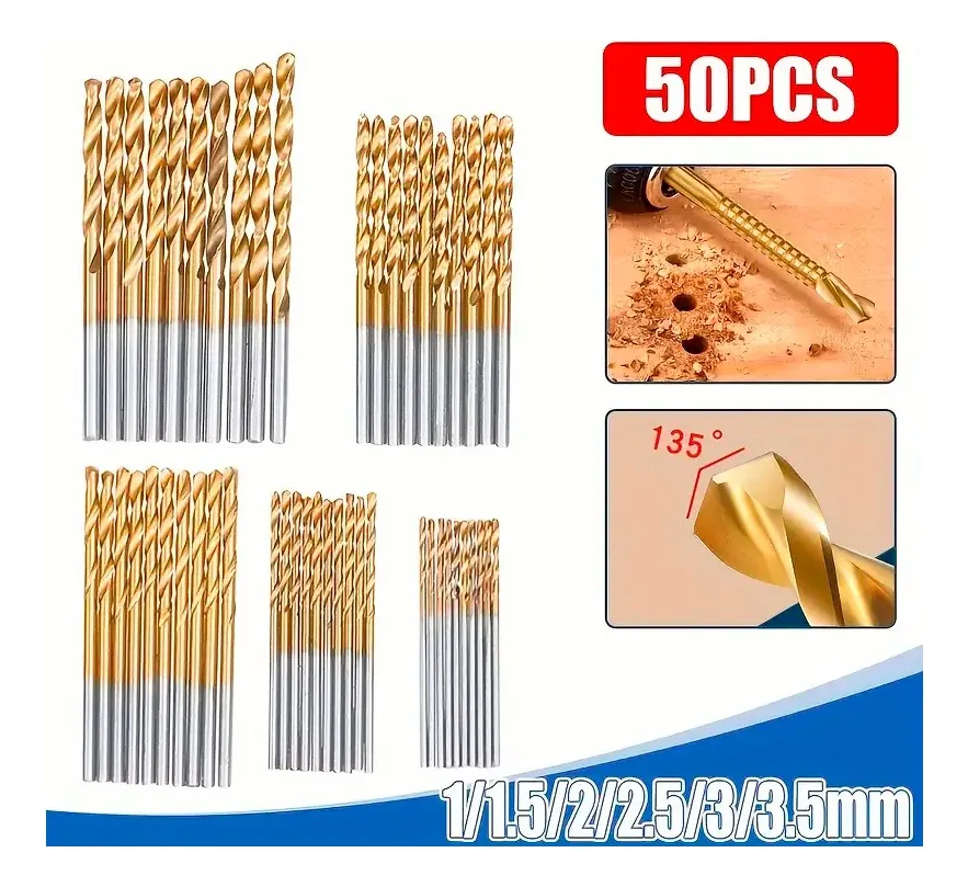 JUEGO DE BROCAS DE ACERO 50 PCS - 1