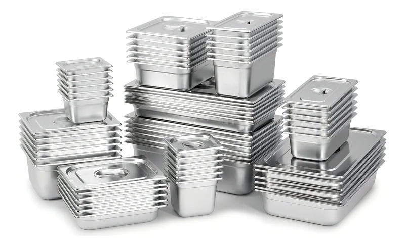X4 BANDEJA + TAPA DEPOSITO GASTRONOMICO ACERO INOX 17X16CM - 3