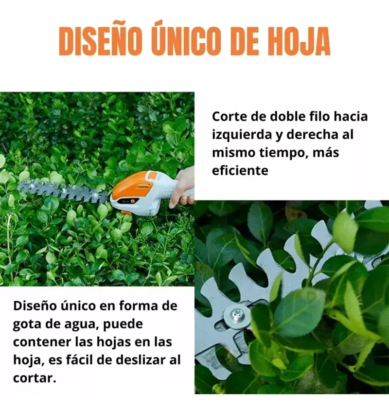 CORTA SETOS PODADOR CE SPED ARBUSTOS INALAMBRICO - 2 EN 1 - 4