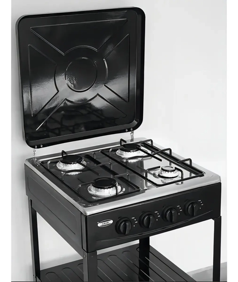 COCINA ENCIMERA A GAS 4 QUEMADORES CON REPISAS COLOR NEGRO - 4
